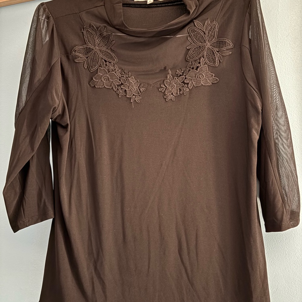Elegant Black Floral Women's Blouse